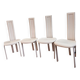 Set of 4 Cattelan Italia white leather chairs from the 1980s, vintage Italian design