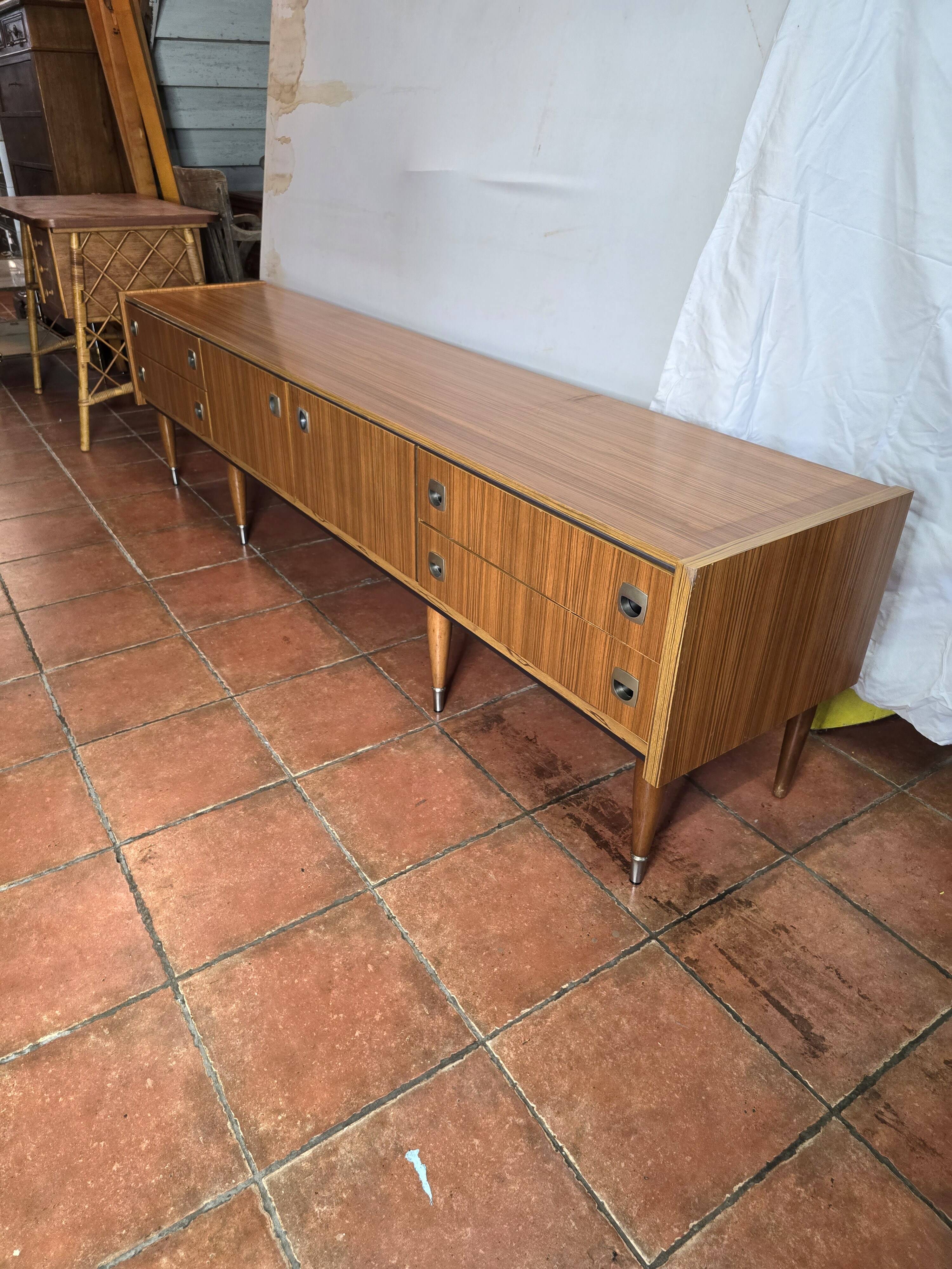 Scandinavian low sideboard from the 60s in teak