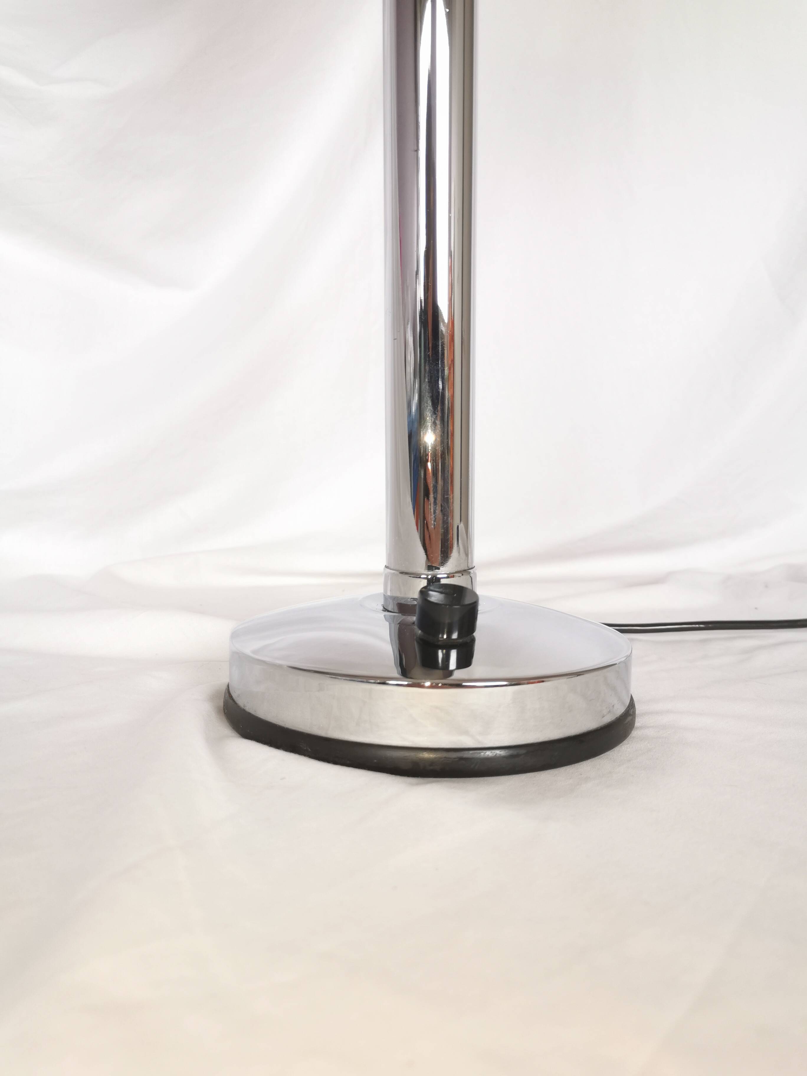 Large chrome and opaline lamp, Mazda and Ferdinand Solere, France, 1970