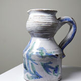 Glazed stoneware pitcher Vallauris 1970s Boris Kasianoff, Albert Thiry, Le Mûrier