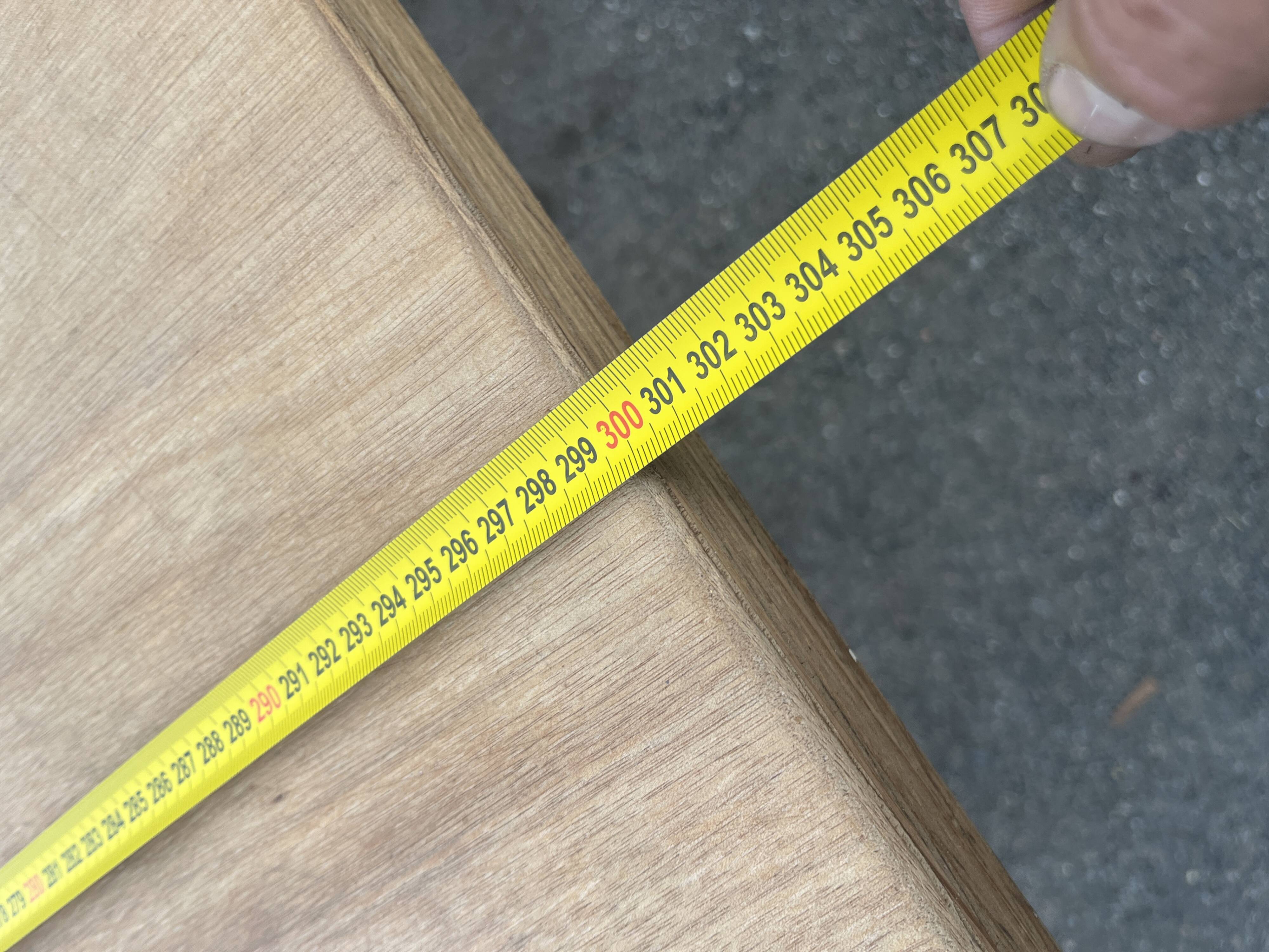 Large table 3 metres, tapered wooden legs, sanded top.
