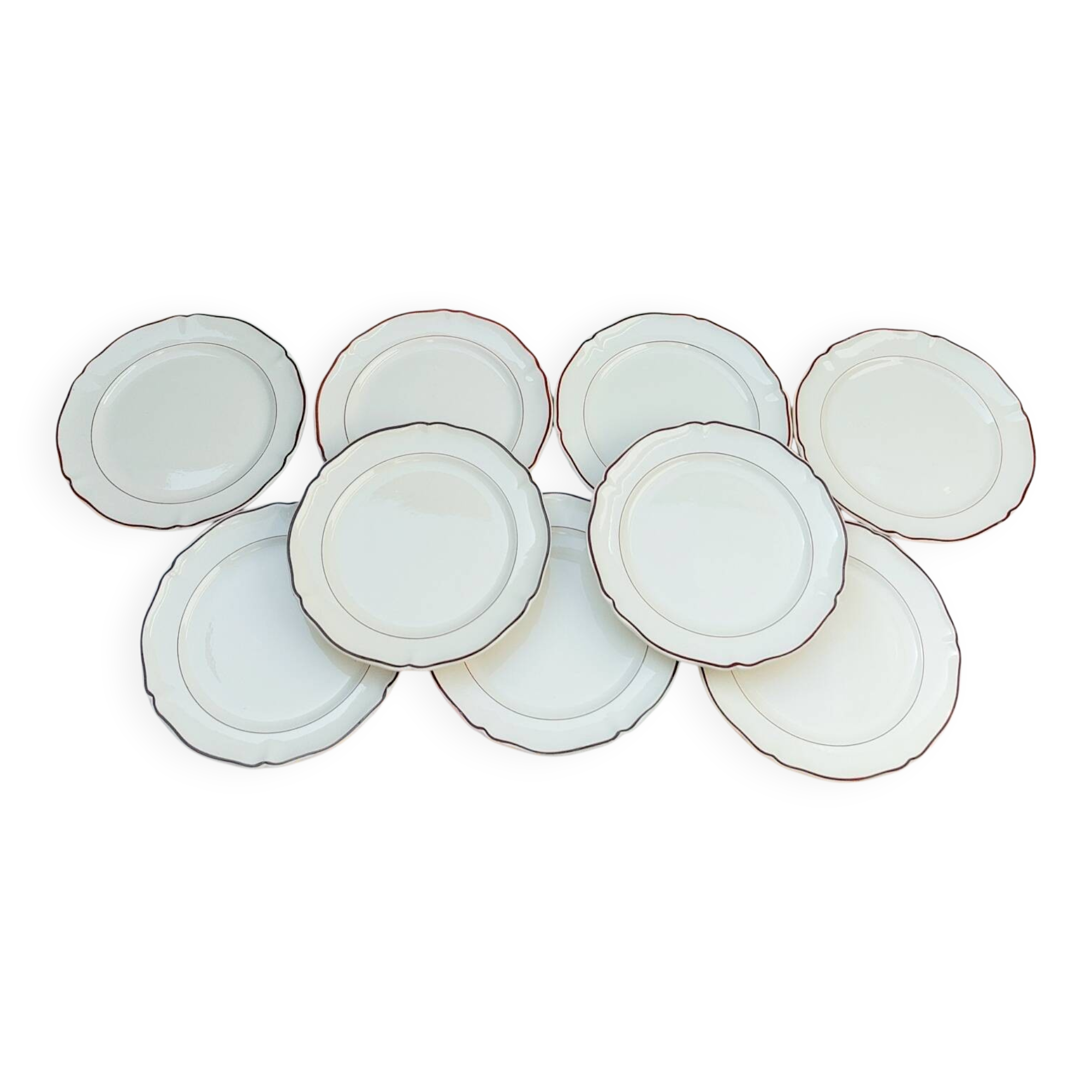 Villeroy & Boch Scalloped Brown Dessert Plates