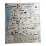 MDI Economic Map Poster - Pyrenees, Aquitaine Basin, Alps and Jura