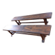 Pair of solid cherry wood farmhouse benches, 1950/60