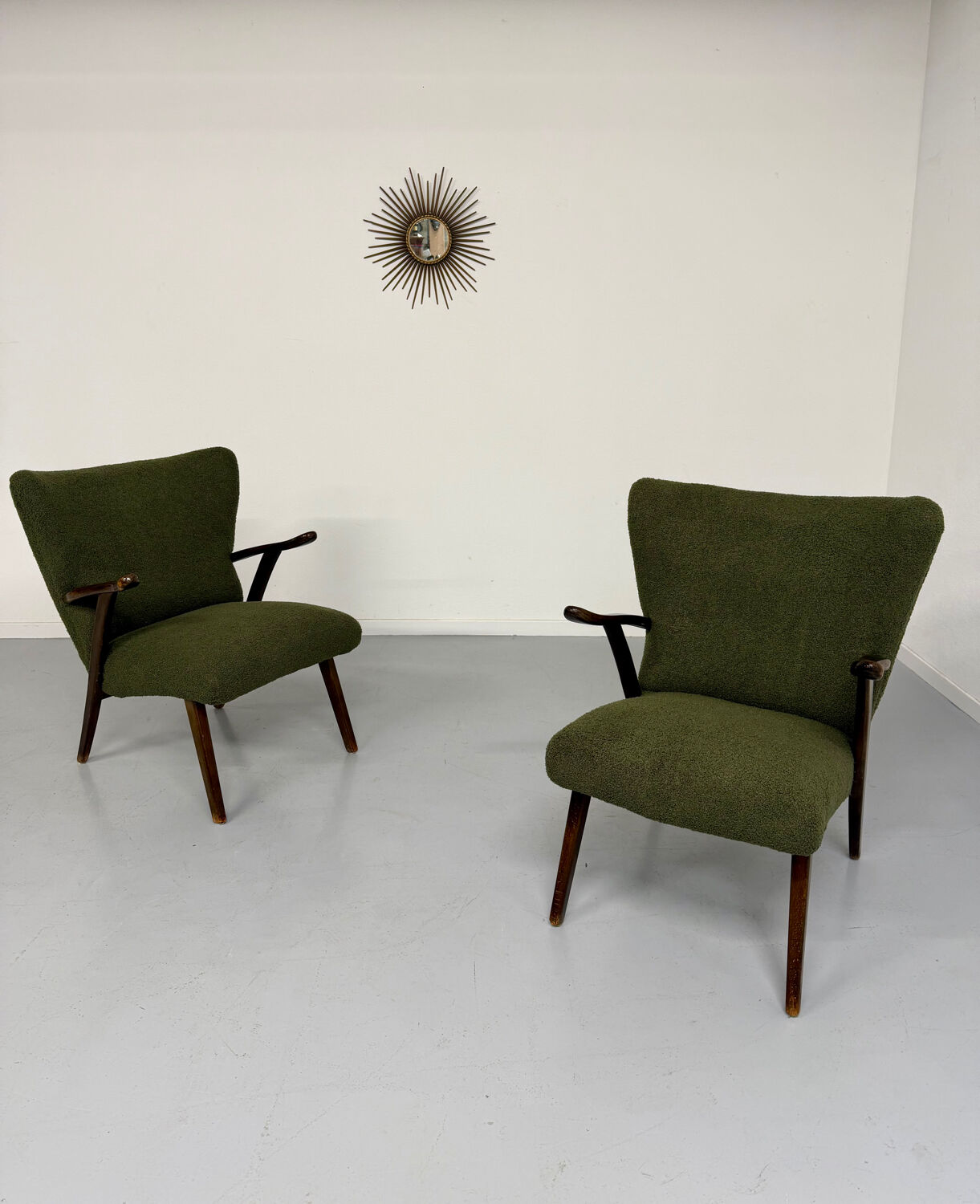 Set of 2 wing chairs in Scandinavian design from the 1960s.