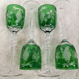 Set of 4 crystal glasses.