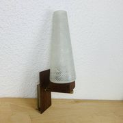 Scandinavian opaline teak wall light from the 60s