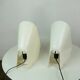 A pair of white plastic table lamps by Cini Boeri for Stilnovo, Italy.