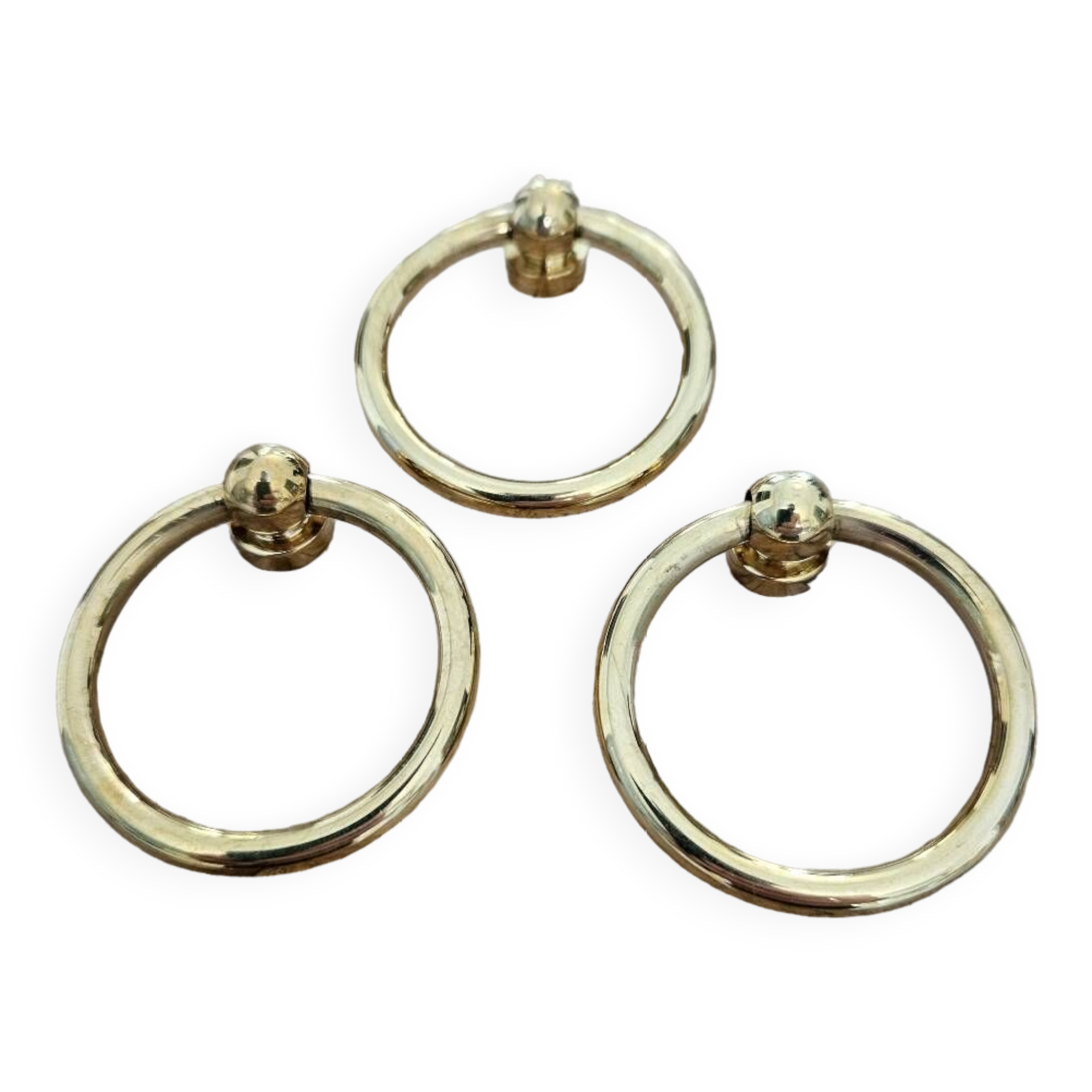 Polished brass bail rings