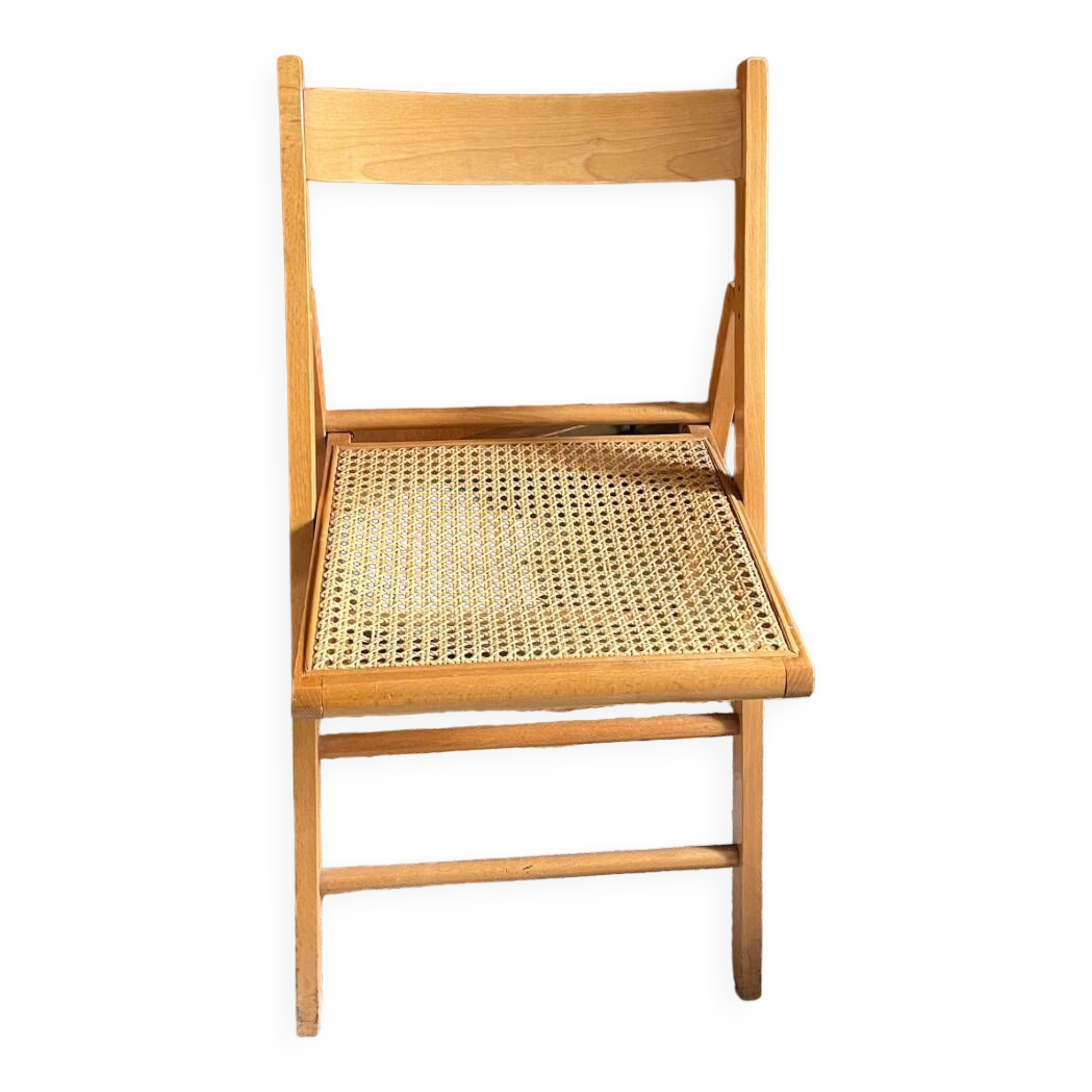 Vintage glass and cane folding chair