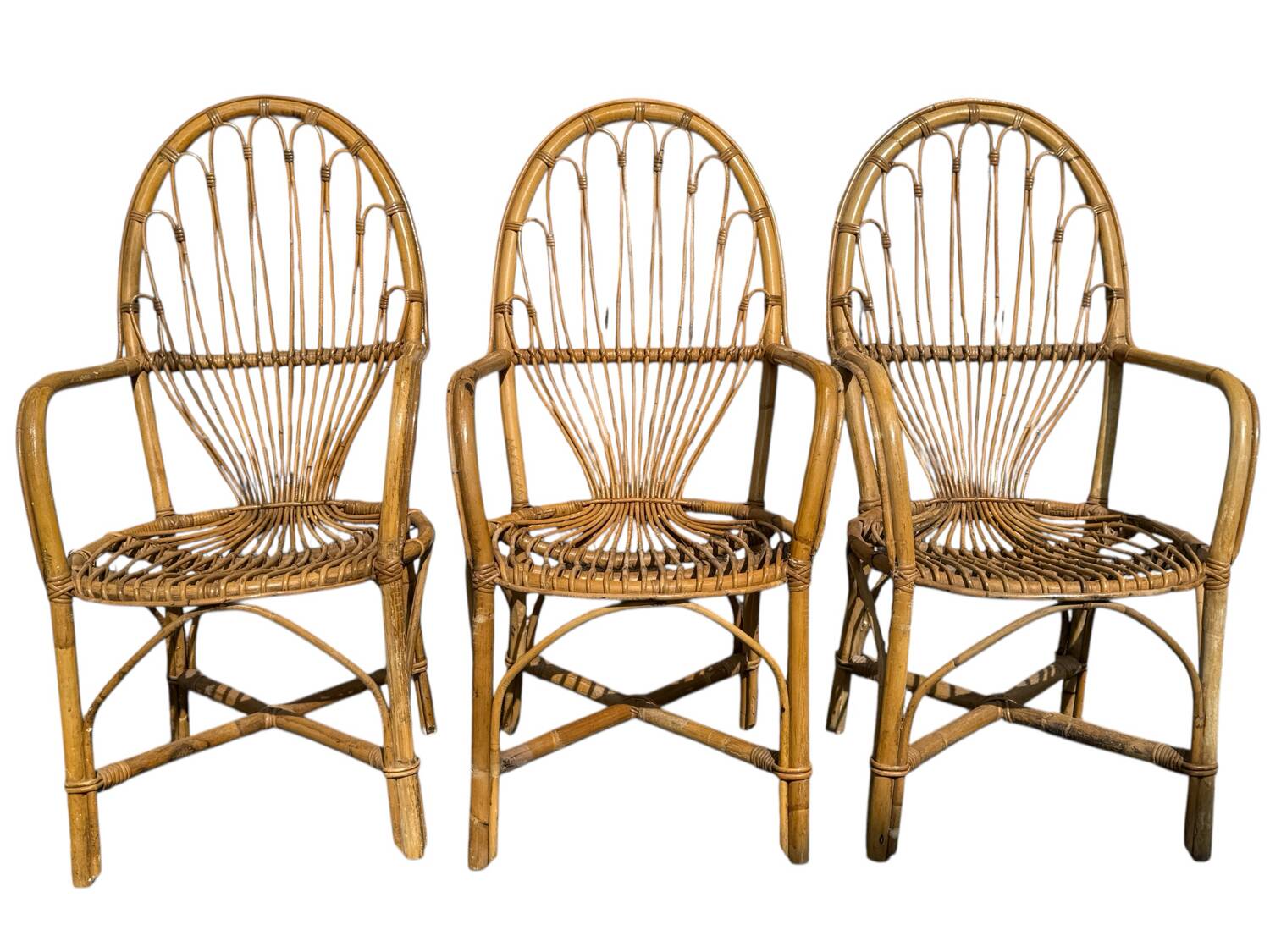 3 Rattan Armchairs from the 70s