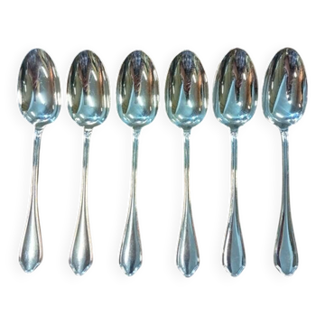 Set of 6 silver-plated dessert spoons by Ravinet d'Enfert.