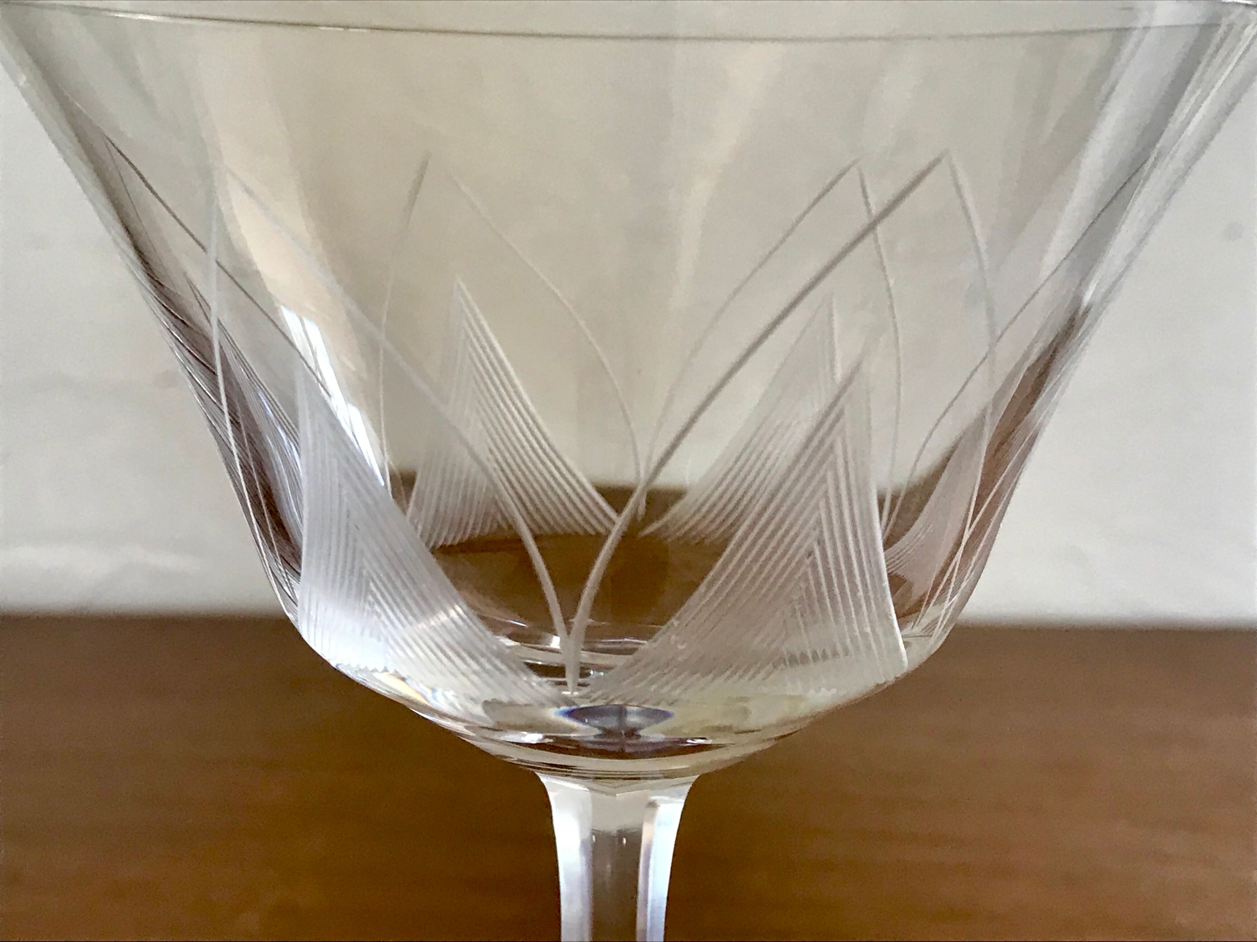 Crystal Art deco champagne cups
