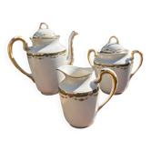 Ensemble verseuse, sucrier et pot à lait en porcelaine de Limoges Paul Past
