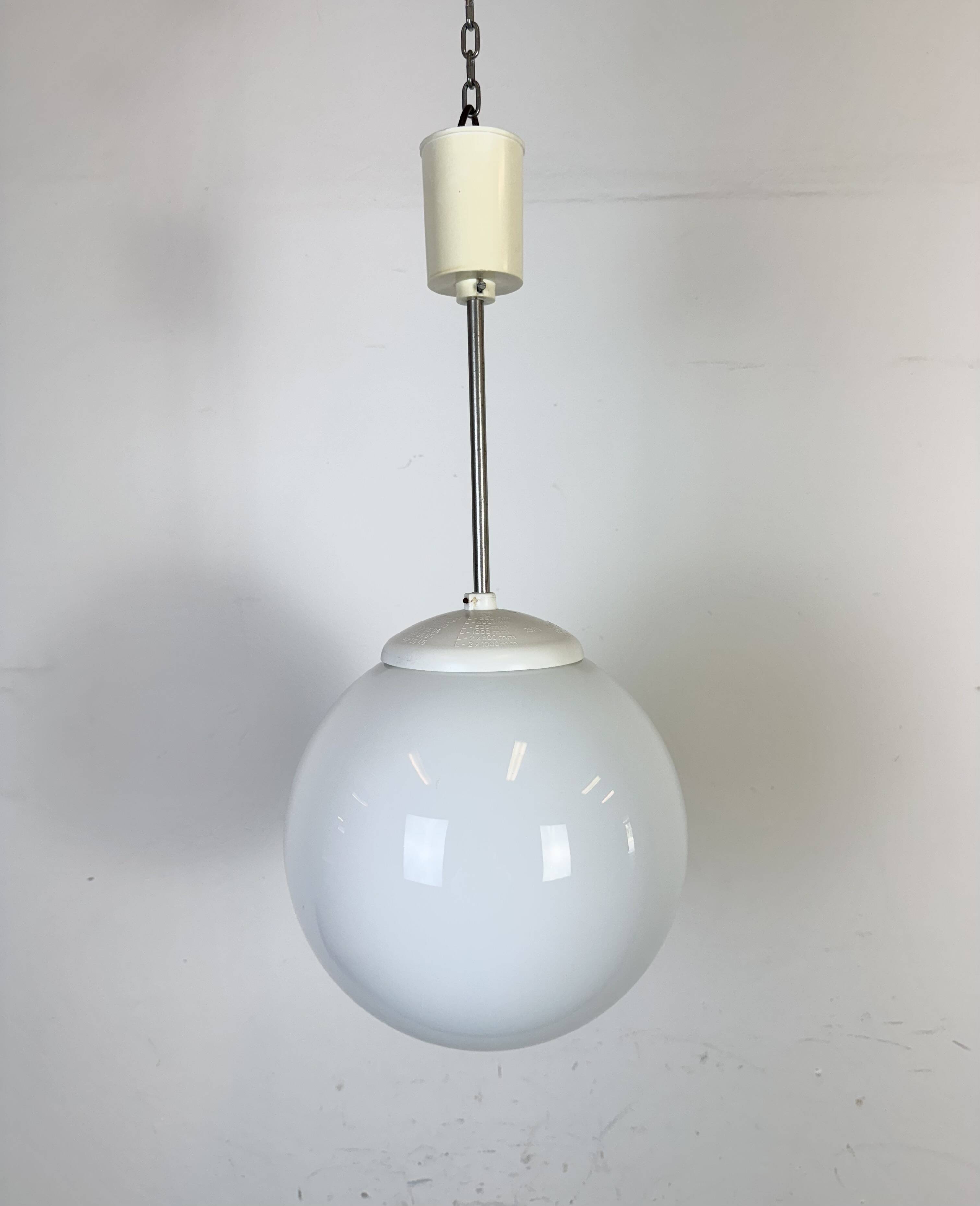 Vintage Chandelier with Milk Glass from Elektrosvit, 1960s