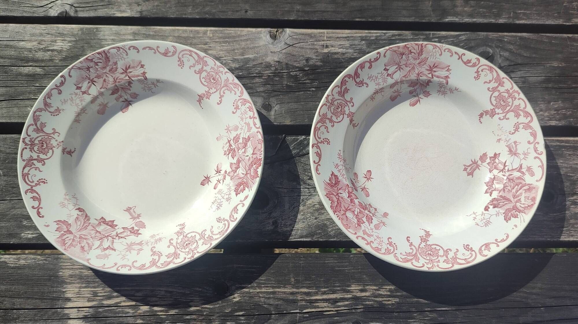Set of two deep plates Terre de Fer Saint-Amand & Hamage model Campanule