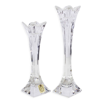 Set of 2 crystal candle holders