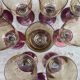 Vintage coloured tinted glass footed glasses