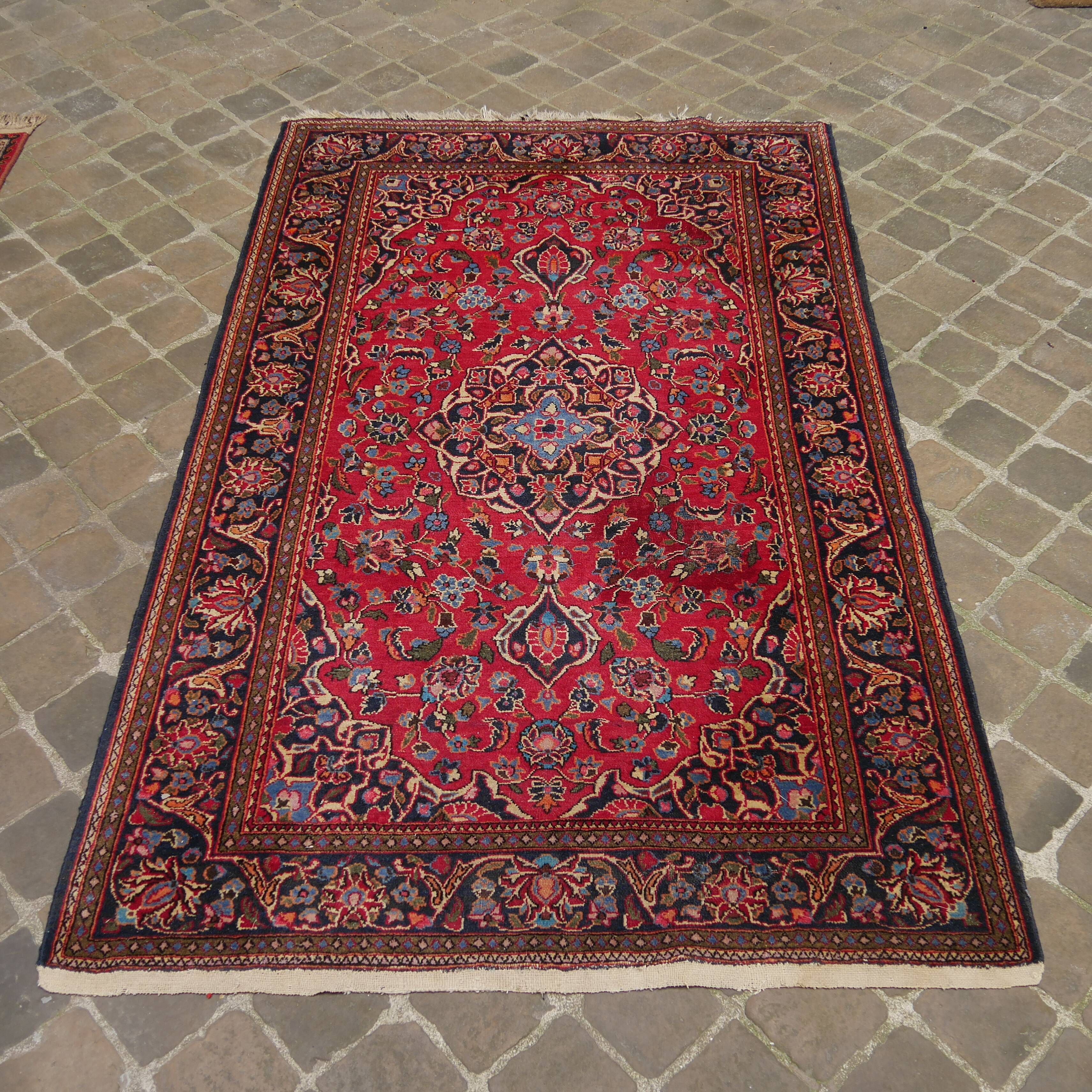 Tapis persan fait main keshan 214 x 133 cm