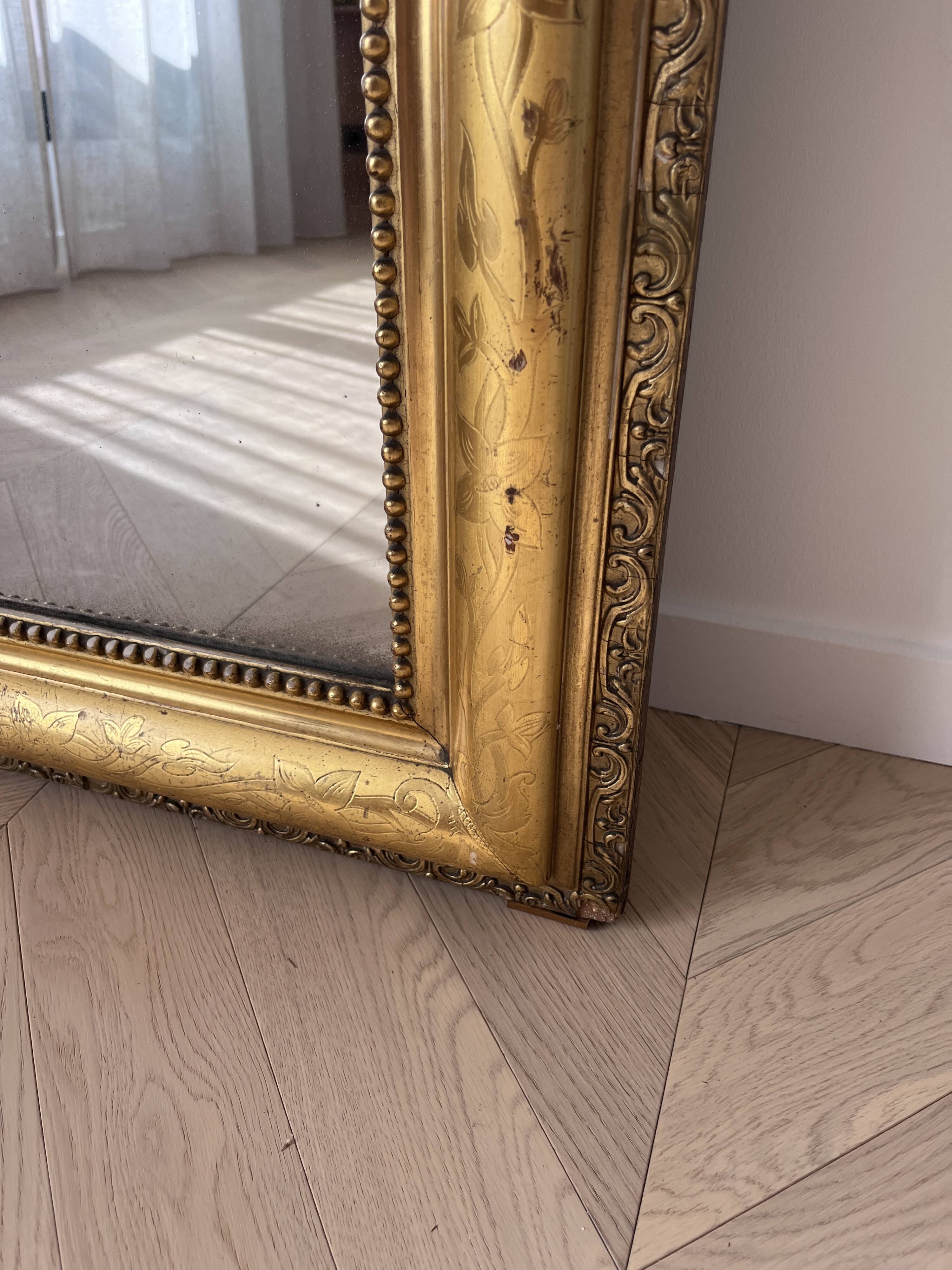 Large gold mirror in Louis-Philippe style – 87 x 172 cm