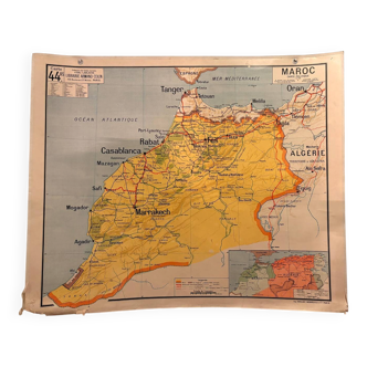 Carte géographie Maroc vintage Vidal Lablache