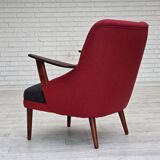 1960s, Danish designed armchair, reupholstered, furniture wool.