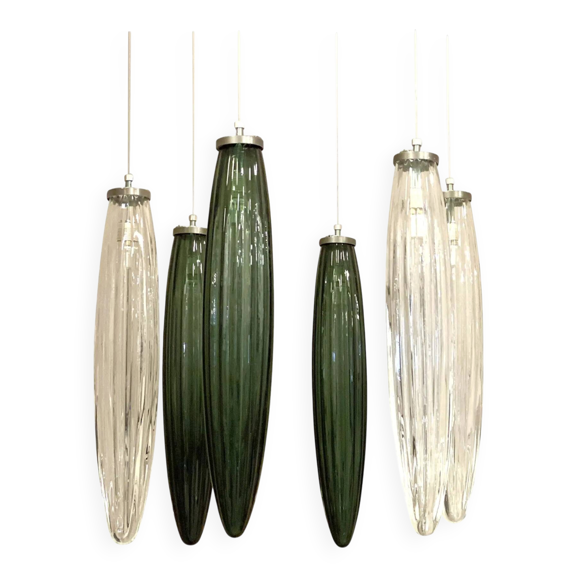 Contemporary Luxury Italian Green "Swords" Murano Glass Little Cascade by S