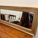 Rectangular mirror in natural wood and gilded wood