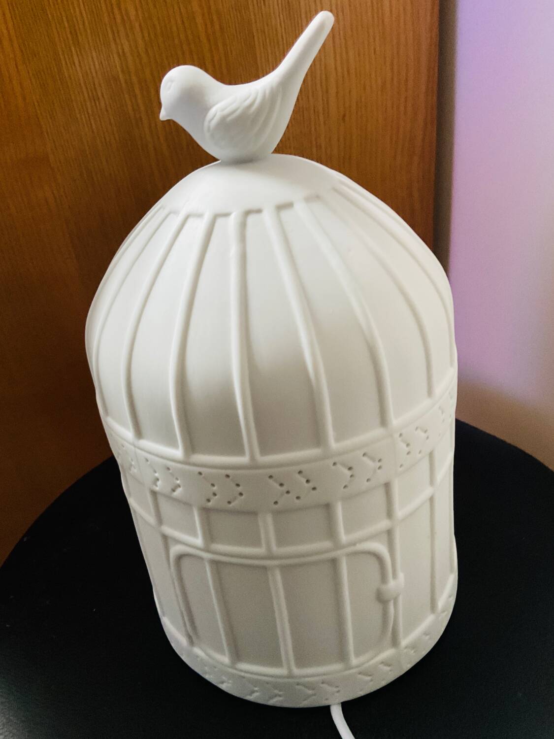 Lampe cage en porcelaine