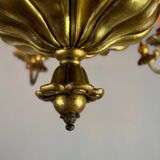 Gilded wood and brass chandelier, Central Europe circa 1900