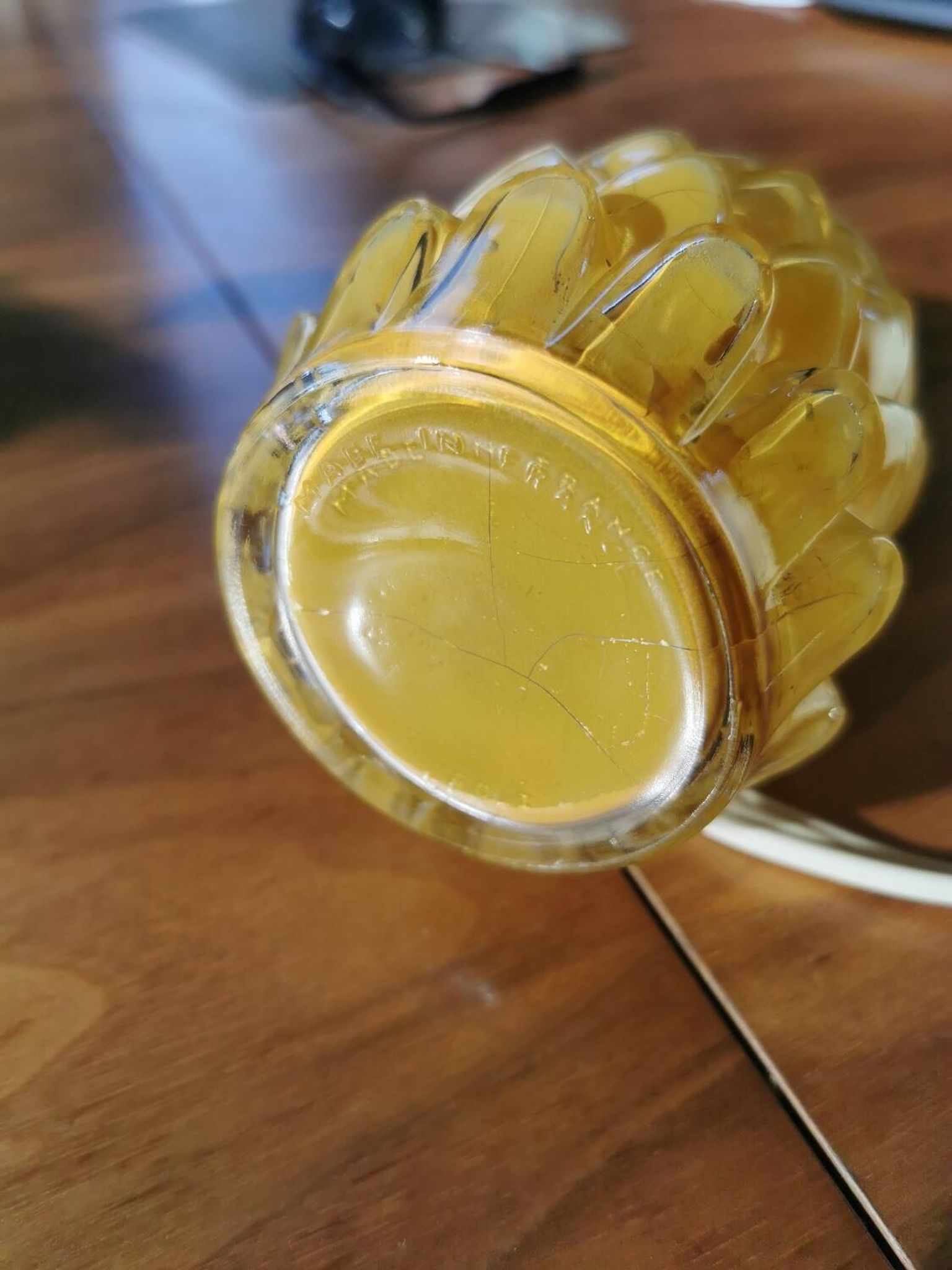 Lampe ananas vintage en verre peint