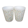 Deux verres en opaline motif floral