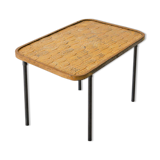 Table basse jaune vintage des années 1950