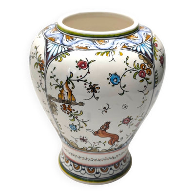 Vase portugais peint à la main du XXIe siècle – Art populaire vibrant