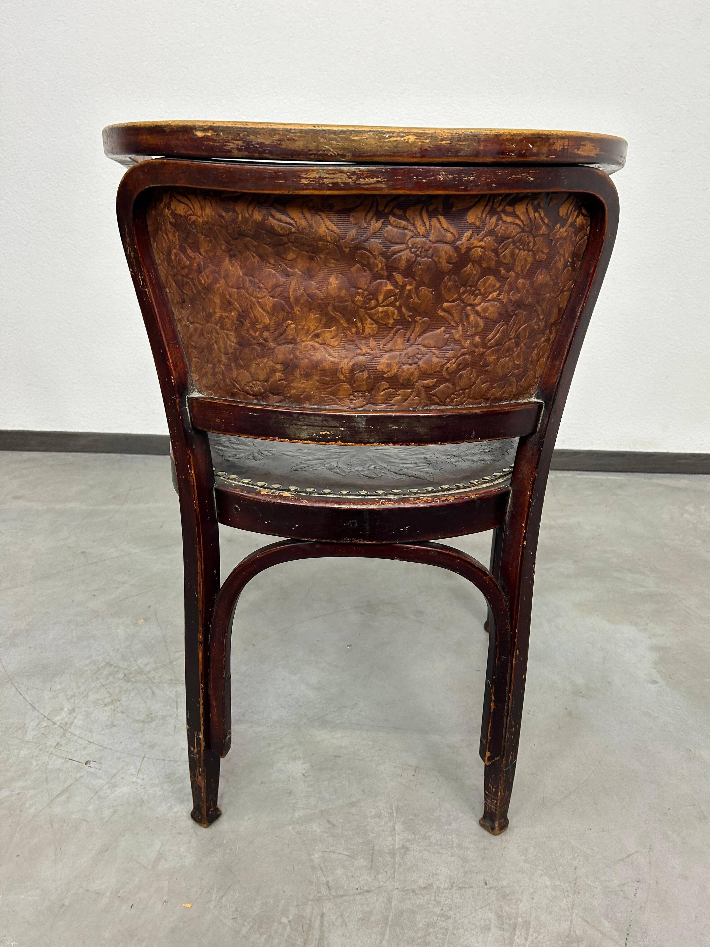 Secession office chair no. 715F by Gustav Siegel for J&J Kohn