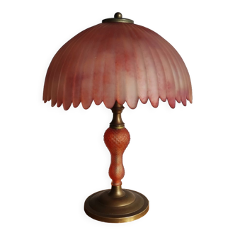Kaelle lamp in glass paste and brass.