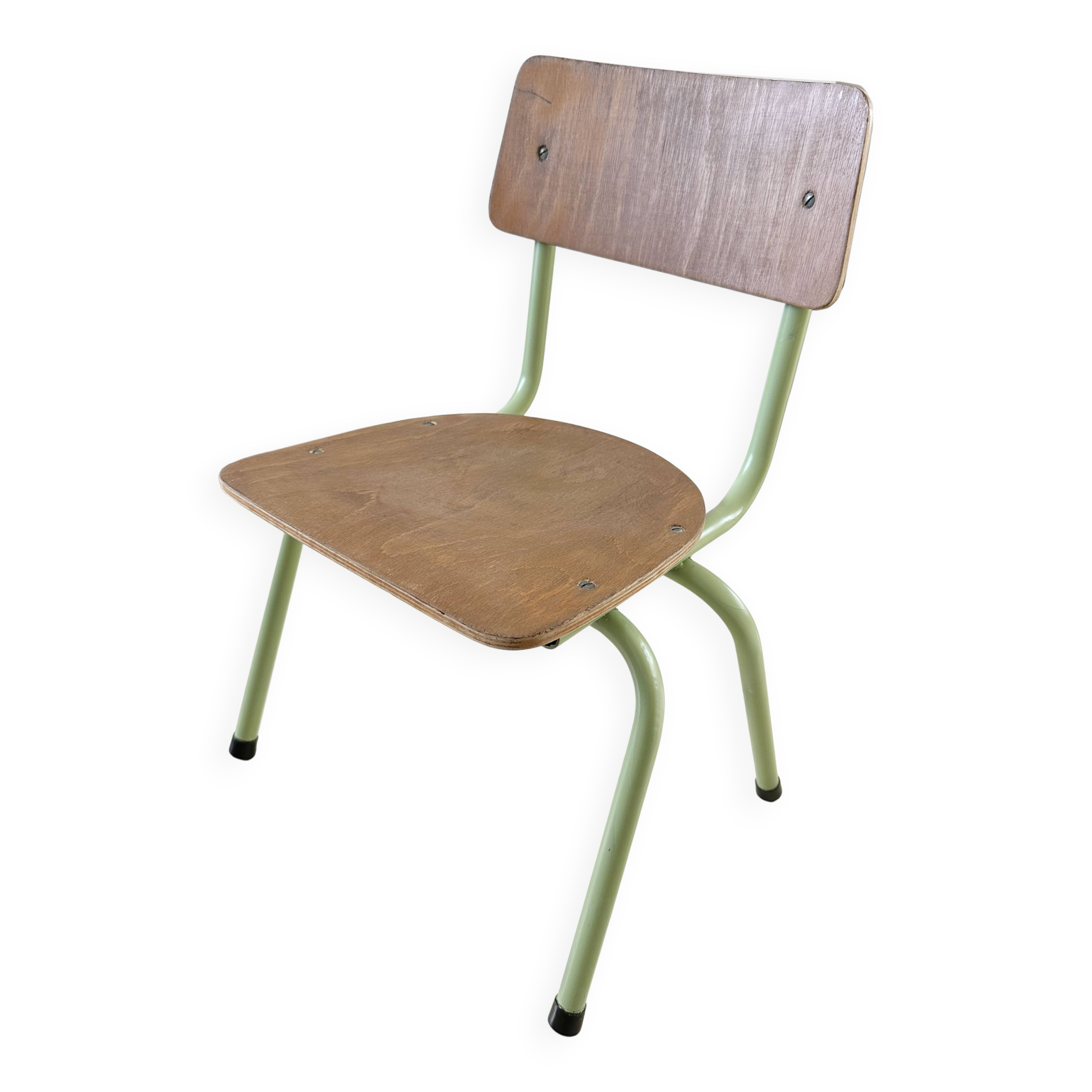 Vintage Beilrode (Germany) kindergarten chair | Almond green metal