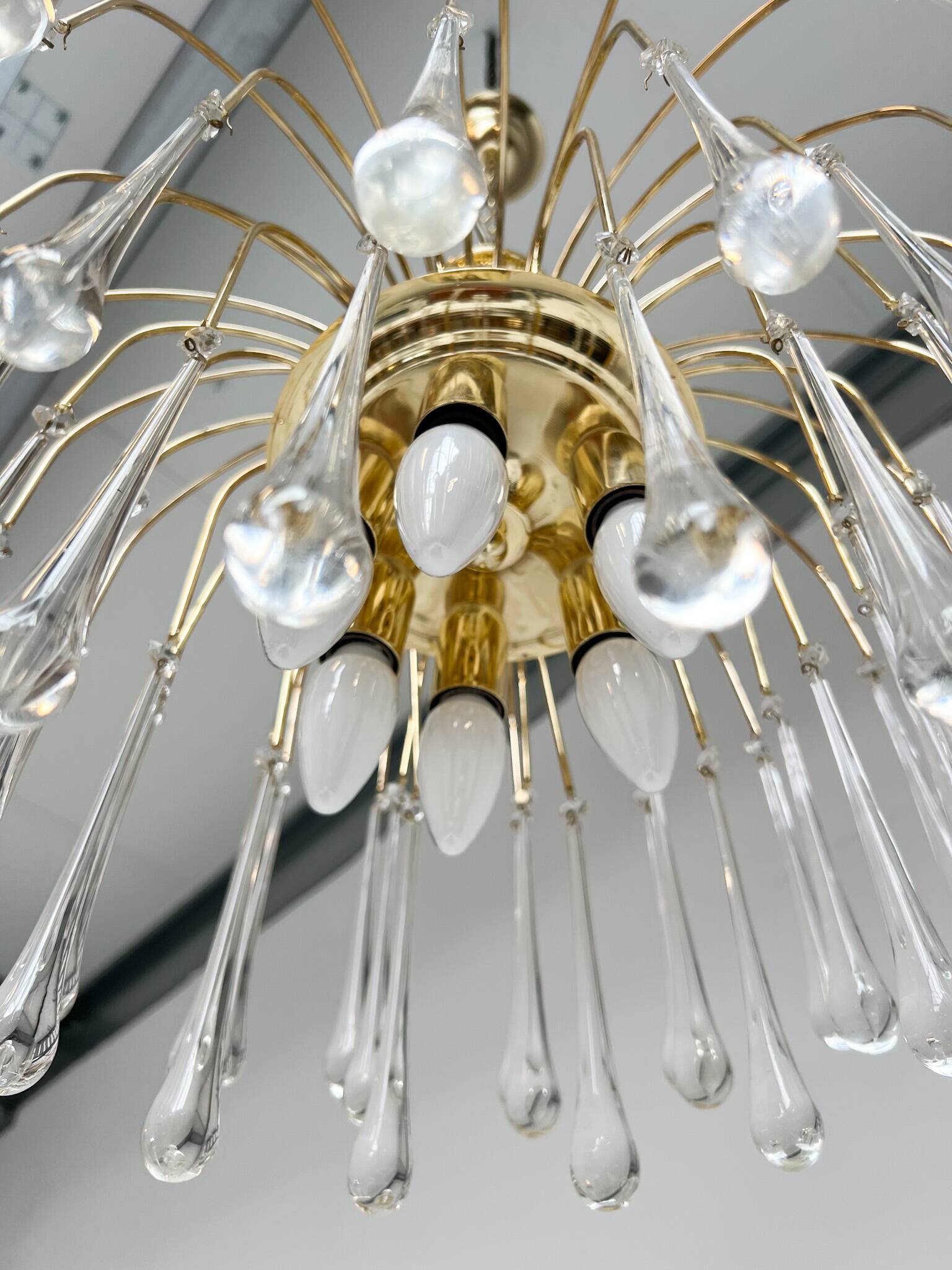 XL waterfall chandelier of Murano glass, 1970s