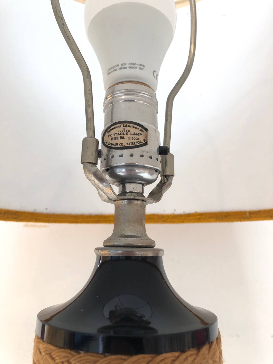 Rope and Bakelite lamp, 1970