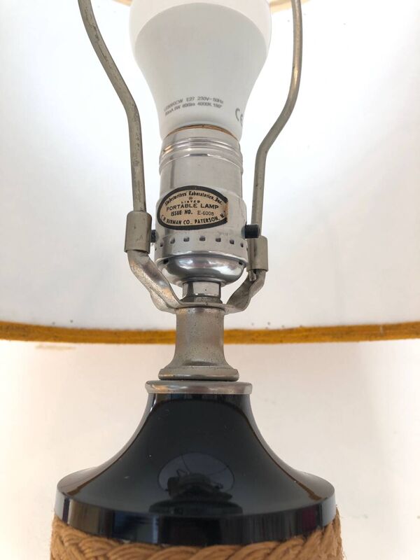 Lampe en corde et bakélite, 1970