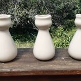 Set of 3 earthenware vases from Villenauxe