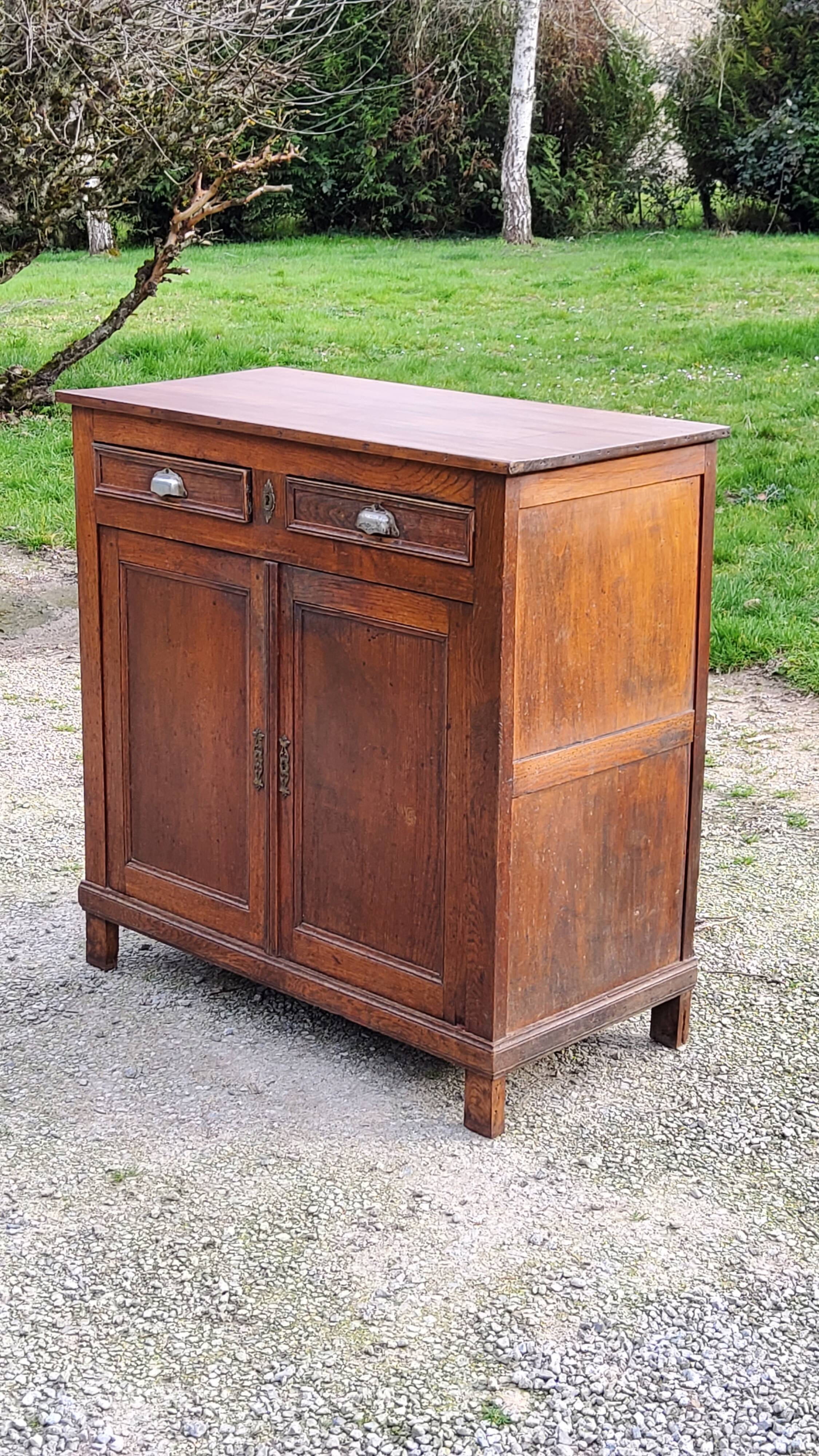 Parisian sideboard in solid oak and solid poplar early 20th century