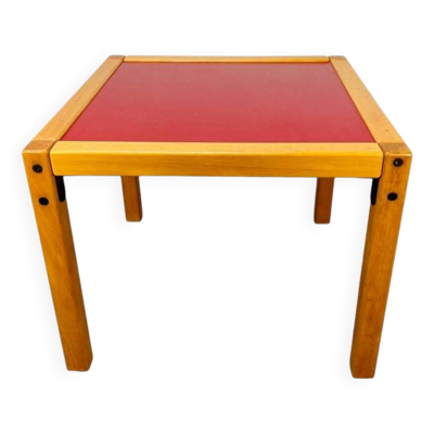 Table basse Flötotto Profilsystem années 70 rouge