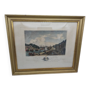 Gravure Le port de Morlaix - fin