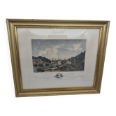 Gravure Le port de Morlaix . Fin XIXème .