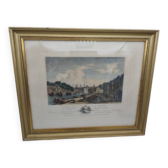 Engraving: The port of Morlaix. Late 19th century.