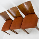 Art Deco Dining Chairs H-214 by Jindrich Halabala for UP Závody, Set of 3