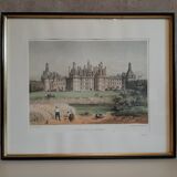 Lithograph of the Château de Chambord by Léon Auguste Asselineau