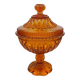 Molded amber glass drageoir