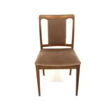 Set of 4 Scandinavian walnut chairs, Sweden, 1960.